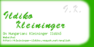 ildiko kleininger business card